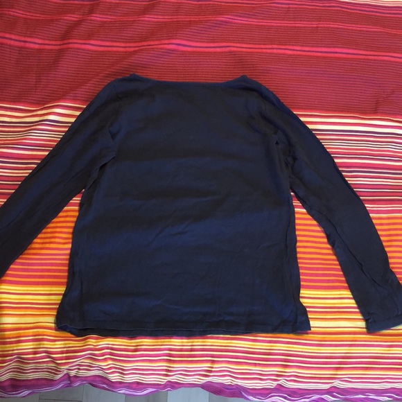 Dark blue tee long sleeves with brilliants SIZE MEDIUM 10$ - Picture 2 of 3